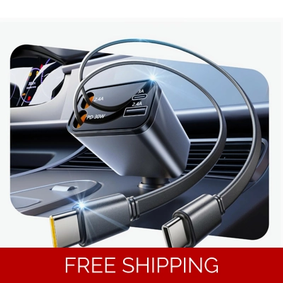 Superone Retractable Dual C Car Charger